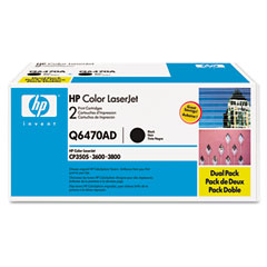 HP Color LaserJet 3600/3800 Black Toner Cartridge (2/PK-6000 Page Yield) (NO. 501A) (Q6470AD)