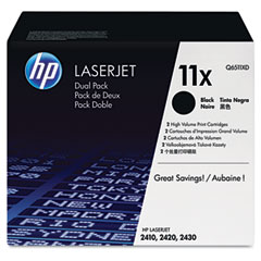 HP LaserJet 2400 Series Toner Cartridge (2/PK-12000 Page Yield) (NO. 11X) (Q6511XD)