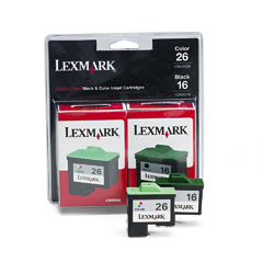 Lexmark NO. 16/26 Inkjet Combo Pack (Black/Color) (10N0202)