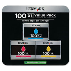 Lexmark NO. 100XL Return Program High Yield Inkjet Combo Pack (C/M/Y-600 Page Yield) (14N0684)