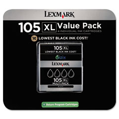 Lexmark NO. 105XL Black Return Program High Yield Inkjet (4/PK-510 Page Yield) (14N0843)