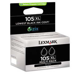 Lexmark NO. 105XL Black Return Program High Yield Inkjet (2/PK-510 Page Yield) (14N1180)