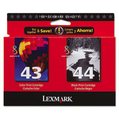 Lexmark NO. 43/44 Inkjet Combo Pack (Black/Color) (18Y0372)