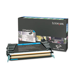 Lexmark C734/C736/X734/X736/X738 Cyan Return Program Toner Cartridge (6000 Page Yield) (C734A1CG)