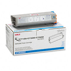 Okidata C7100/7550 Cyan Toner Cartridge (10000 Page Yield) (TYPE C4) (41963003)