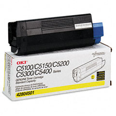 Okidata C5100/5510 Yellow Toner Cartridge (3000 Page Yield) (TYPE C6) (42804501)