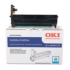 Okidata C6000/C6050 Cyan Imaging Drum Unit (20000 Page Yield) (43381759)